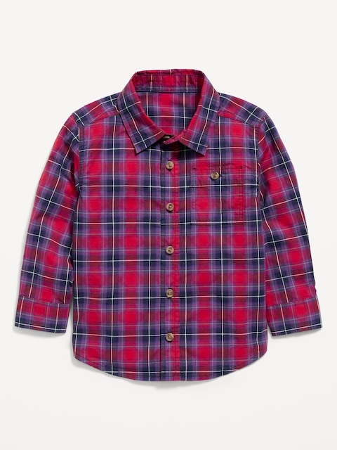 CHEMISE À MANCHES LONGUES EN POPELINE À CARREAUX POUR TOUT-PETIT - Micro