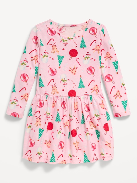 ROBE À MANCHES LONGUES À MOTIF POUR TOUTE-PETITE