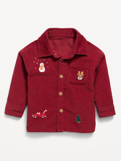 Long-Sleeve Embroidered Corduroy Shirt for Baby