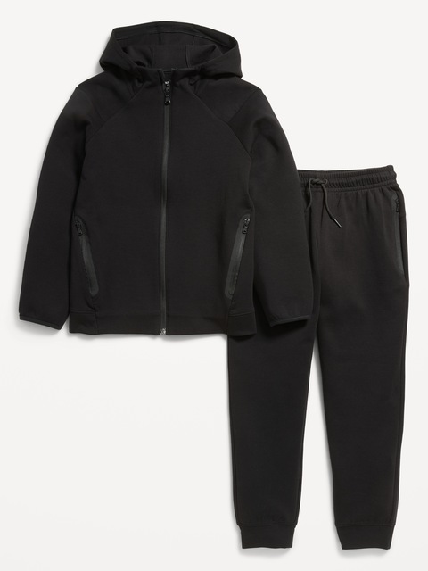 ENSEMBLE DE PANTALON DE JOGGING ET HAUT À CAPUCHON EN MOLLETON DYNAMIQUE À GLISSIÈRE PLEINE LONGUEUR POUR GARÇON