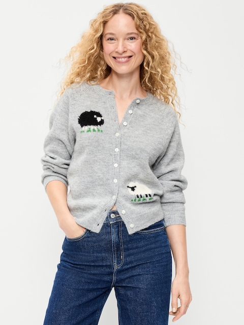 Cozy Slouchy Crew-Neck Cardigan
