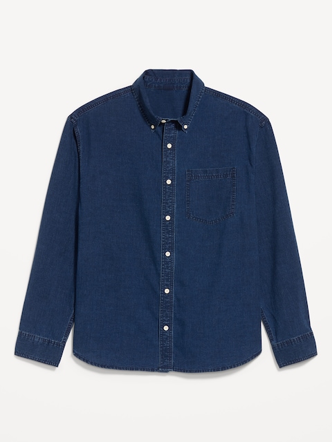 CHEMISE AMPLE EN DENIM À MANCHES LONGUES