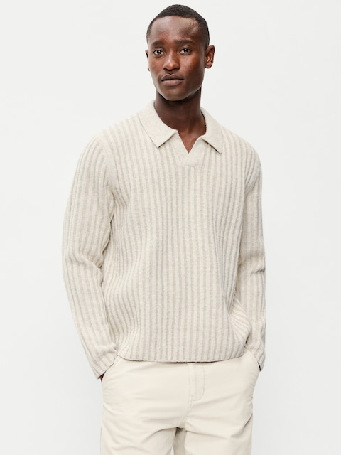 Long-Sleeve Polo Sweater