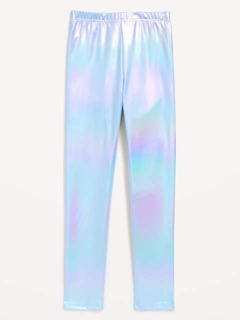 Shiny Foil Print Leggings for Girls