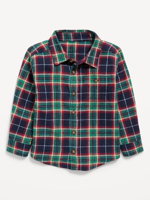 CHEMISE À MANCHES LONGUES EN FLANELLE À CARREAUX POUR TOUT-PETIT
