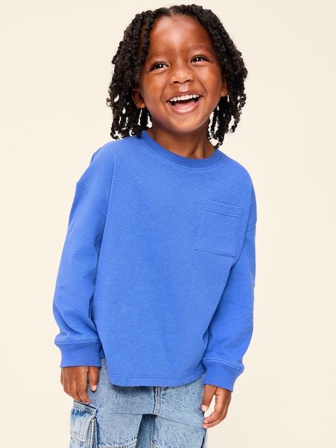 T-SHIRT SURDIMENSIONNÉ À POCHE À MANCHES LONGUES POUR TOUT-PETIT