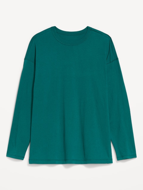 Oversized EveryWear Long-Sleeve Tunic T-Shirt