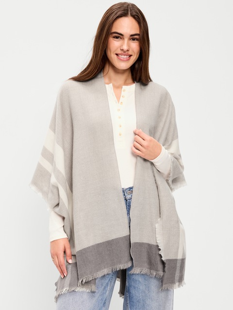 Flannel Fringe Poncho