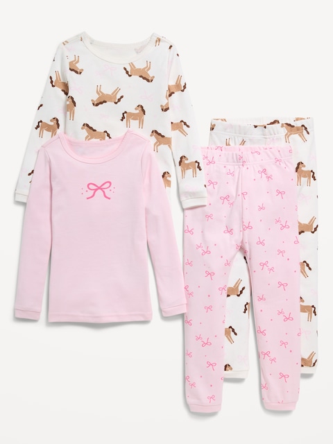 Printed Snug-Fit Pajama 4-Piece for Toddler & Baby