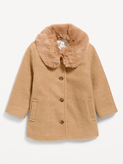 MANTEAU À COL EN SIMILIFOURRURE POUR TOUTE-PETITE