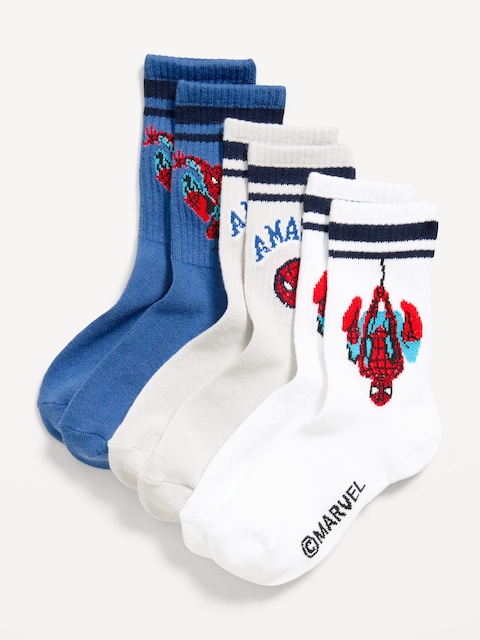 Marvel™ Spider-Man Gender-Neutral Crew Socks 3-Pack for Kids - Spider