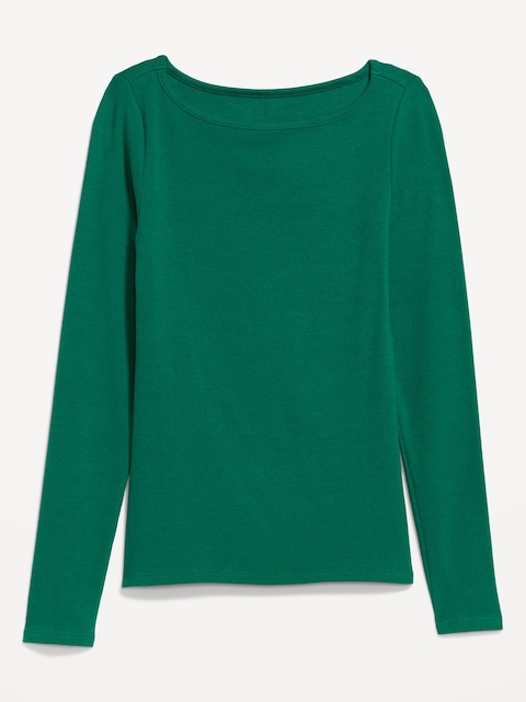 Snug Long-Sleeve Boatneck T-Shirt