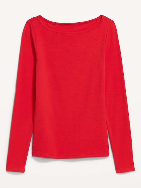 Snug Long-Sleeve Boatneck T-Shirt
