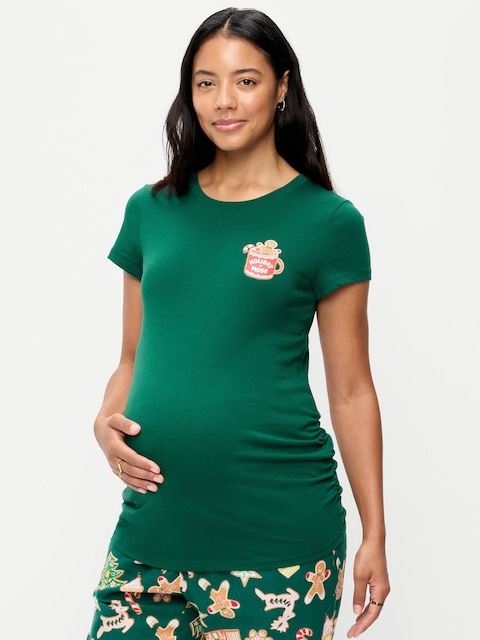 Maternity Side-Shirred Graphic T-Shirt
