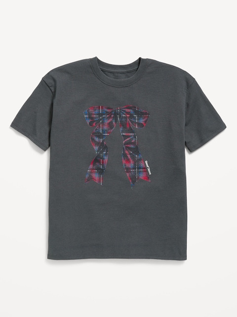 T-SHIRT LONG SURDIMENSIONNÉ À MANCHES COURTES À IMPRIMÉ POUR FILLE