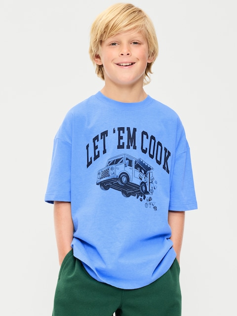 Oversized Short-Sleeve Graphic T-Shirt for Boys