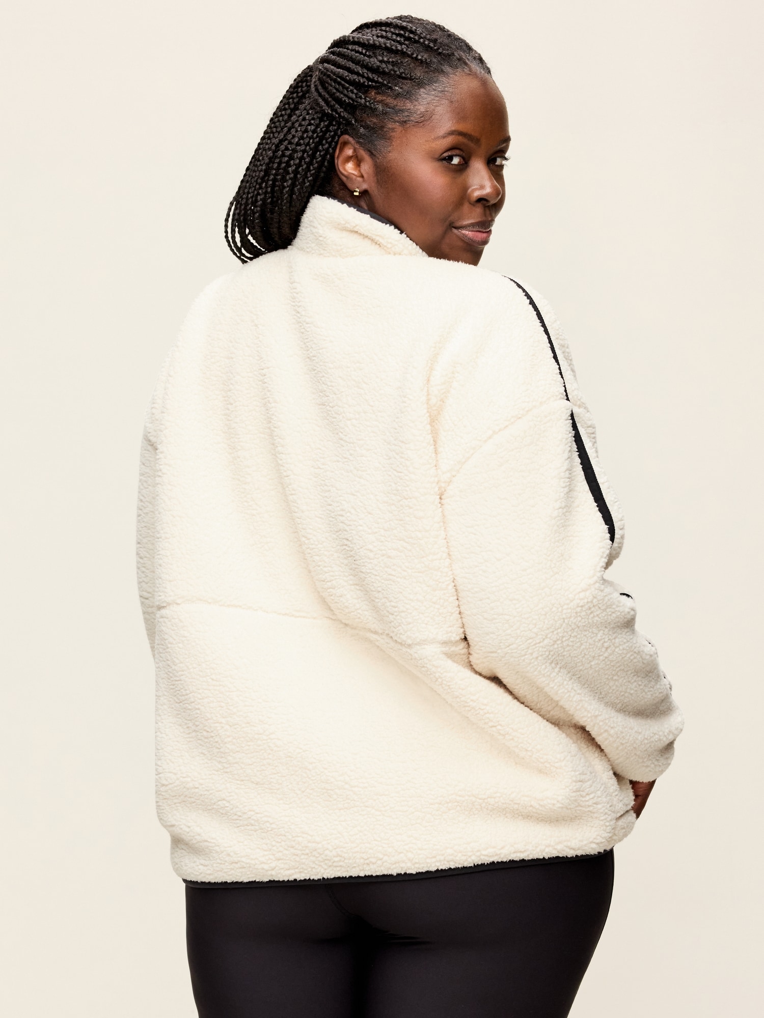 Loose Sherpa Full-Zip Jacket