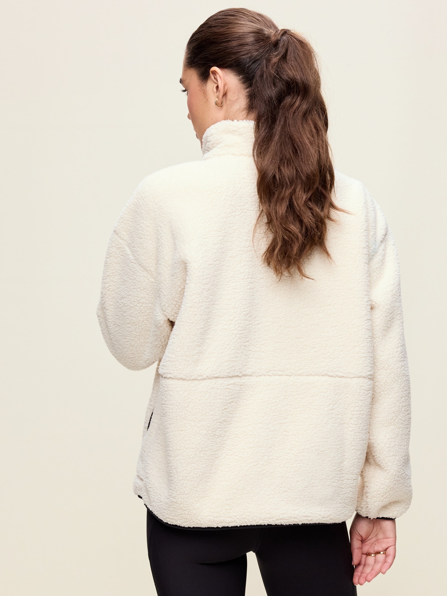 Loose Sherpa Full-Zip Jacket