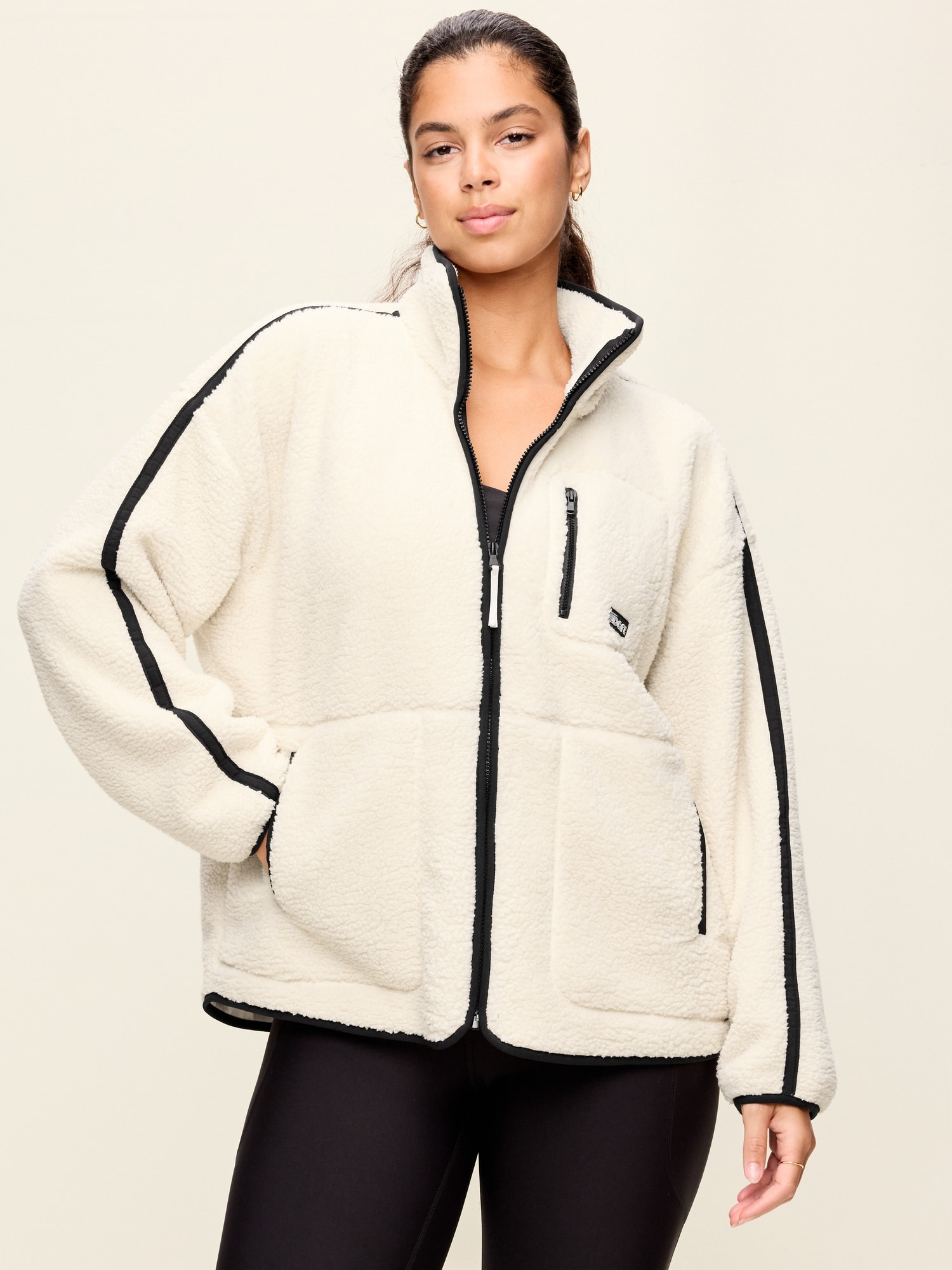 Loose Sherpa Full-Zip Jacket