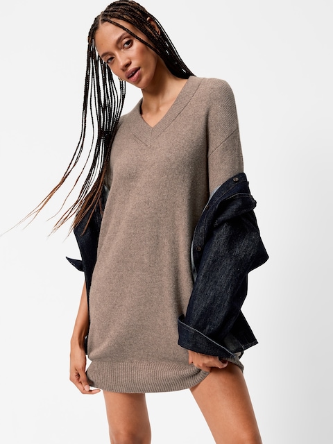 SoSoft Long-Sleeve V-Neck Mini Sweater Dress