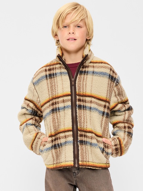 VESTE EN SHERPA À GLISSIÈRE POUR GARÇON