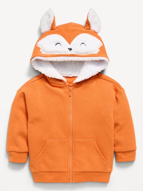 VESTE À CAPUCHON SURDIMENSIONNÉE À GLISSIÈRE ET À OREILLES D'ANIMAL POUR TOUT-PETIT