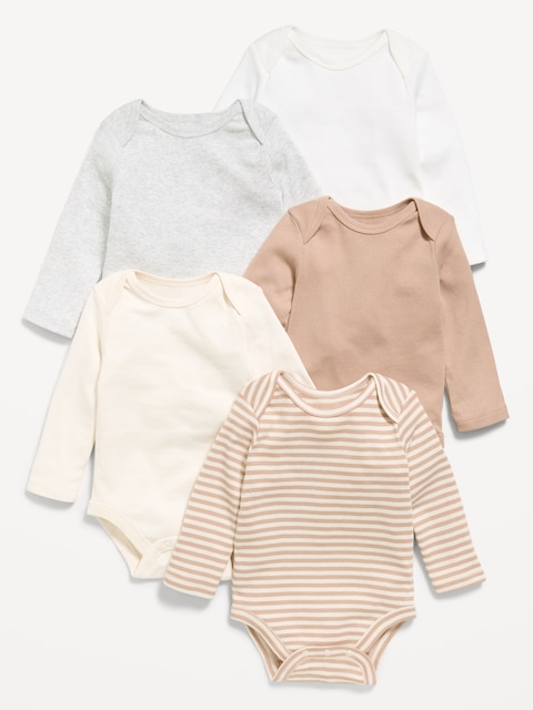 Long-Sleeve Bodysuit 5-Pack for Baby