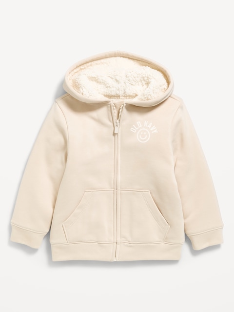 VESTE À CAPUCHON SURDIMENSIONNÉE À LOGO AVEC DOUBLURE EN SHERPA POUR TOUT-PETIT