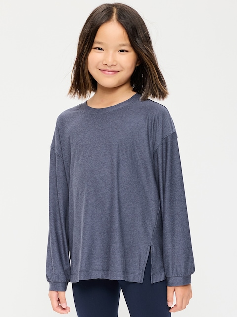CloudMotion Long-Sleeve Tunic T-Shirt for Girls