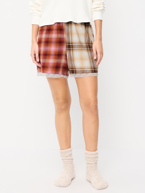 Flannel Boxer Pajama Shorts