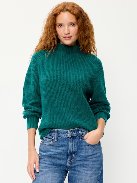 SoSoft Mock-Neck Shaker Sweater