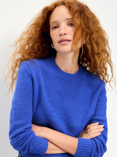 Shrunken Cozy Crew-Neck Sweater