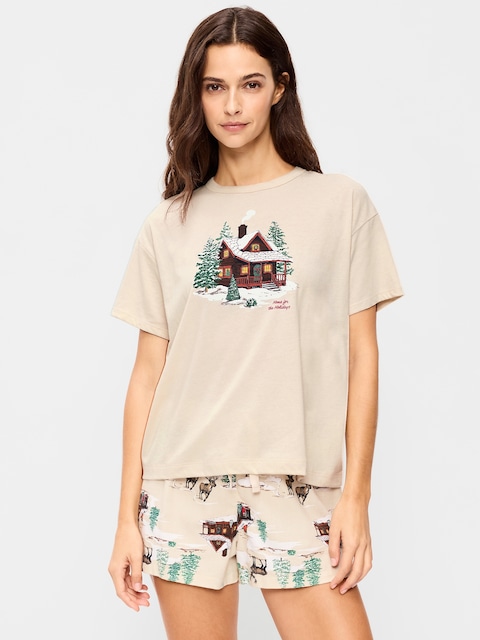 Short-Sleeve Graphic Pajama T-Shirt