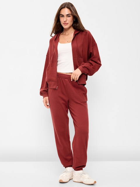 PANTALON DE JOGGING À TAILLE TRÈS HAUTE EN COTON OUATÉ PURCONFORT