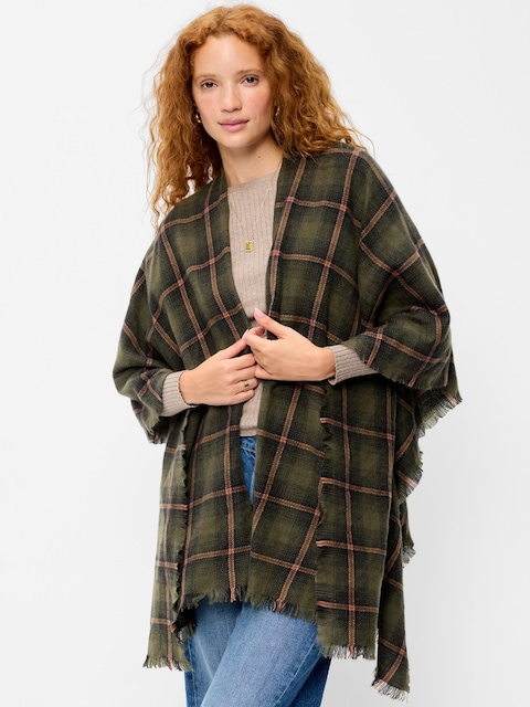 Flannel Fringe Poncho