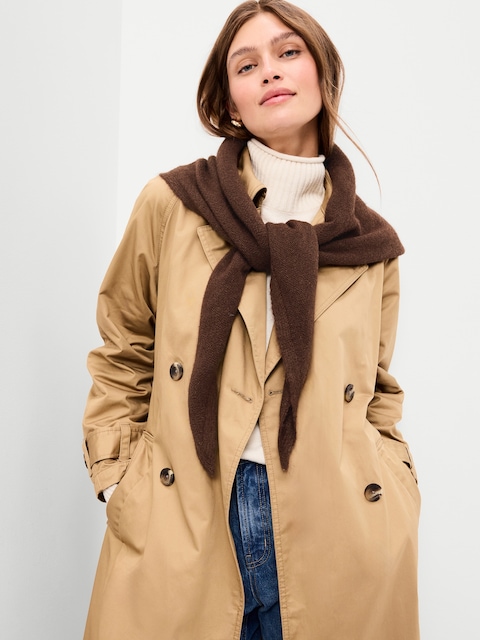 Oversized Rib-Knit Triangle Scarf