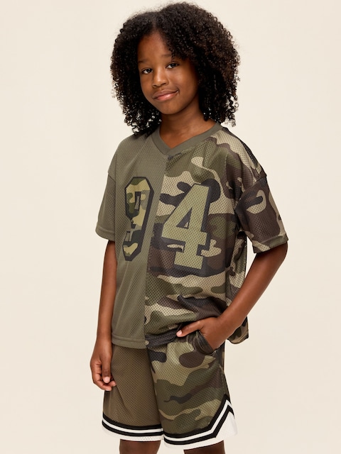 T-SHIRT SURDIMENSIONNÉ EN MAILLE À IMPRIMÉ POUR GARÇON