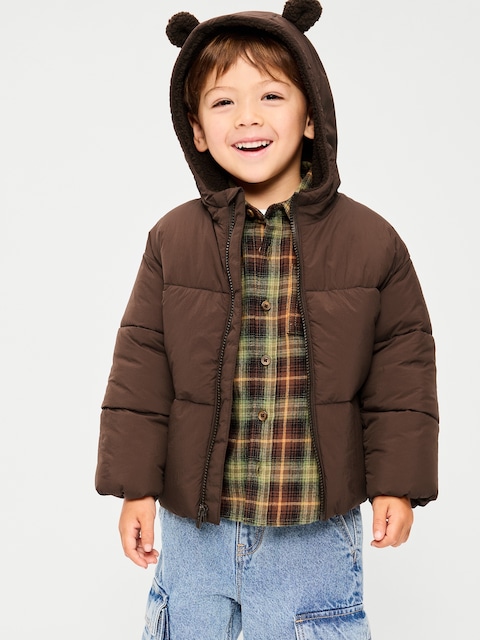 Water-Resistant Puffer Jacket for Toddler Boys