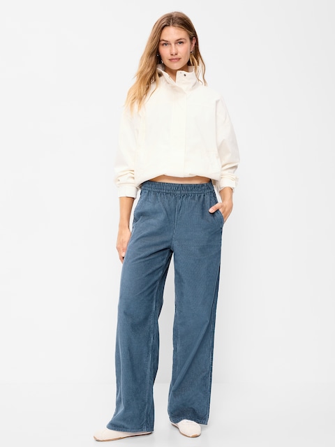 High-Waisted Baggy Wide-Leg Corduroy Pants