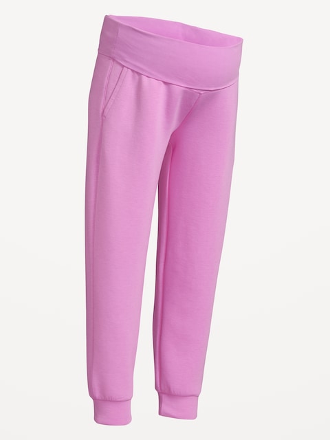 PANTALON DE JOGGING EN MOLLETON RAFFINÉ À TAILLE RABATTABLE DE MATERNITÉ