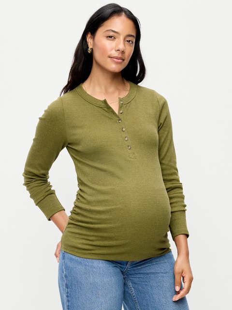 T-SHIRT HENLEY À MANCHES LONGUES DE MATERNITÉ