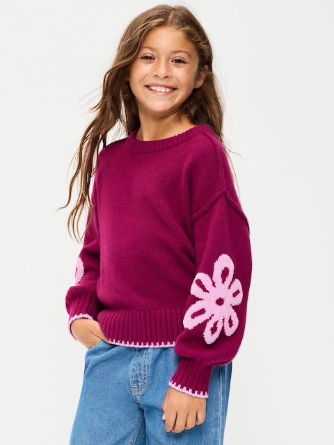 SoSoft Long-Sleeve Graphic Sweater for Girls