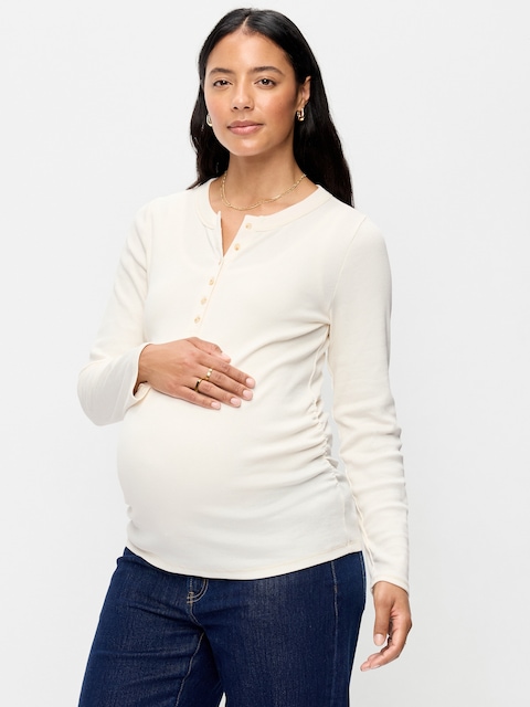 T-SHIRT HENLEY À MANCHES LONGUES DE MATERNITÉ