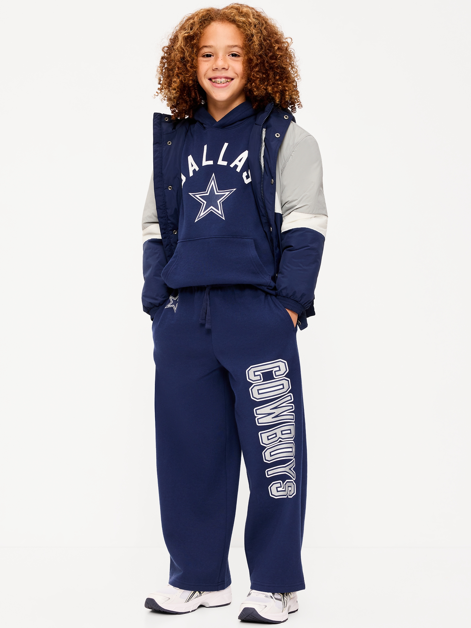 PANTALON EN COTON OUATÉ COUPE TRÈS GÉNÉREUSE DES COWBOYS DE DALLAS POUR ENFANT