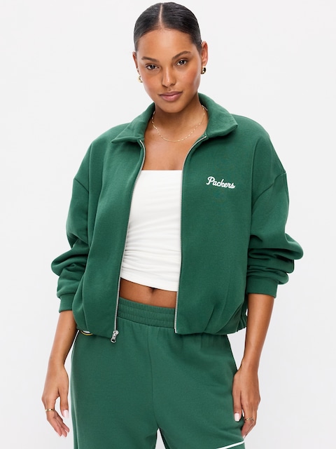 BLOUSON D'AVIATEUR SURDIMENSIONNÉ EN MOLLETON DES PACKERS DE GREEN BAY POUR FEMME