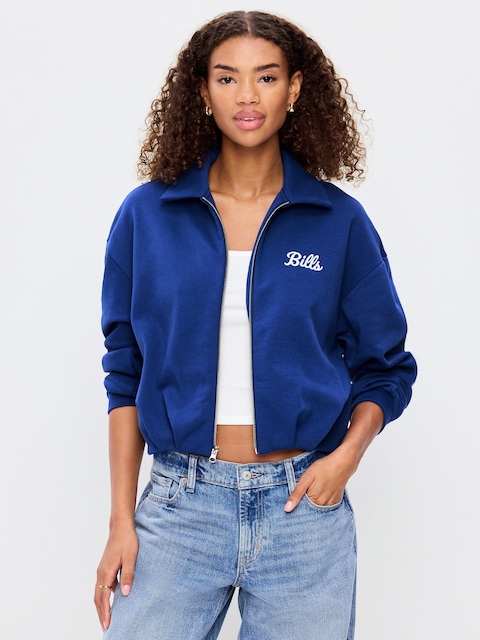Buffalo Bills Oversized Fleece Bomber Jacket for Women