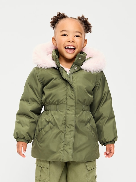 PARKA À GARNITURE EN SIMILIFOURRURE POUR TOUTE-PETITE