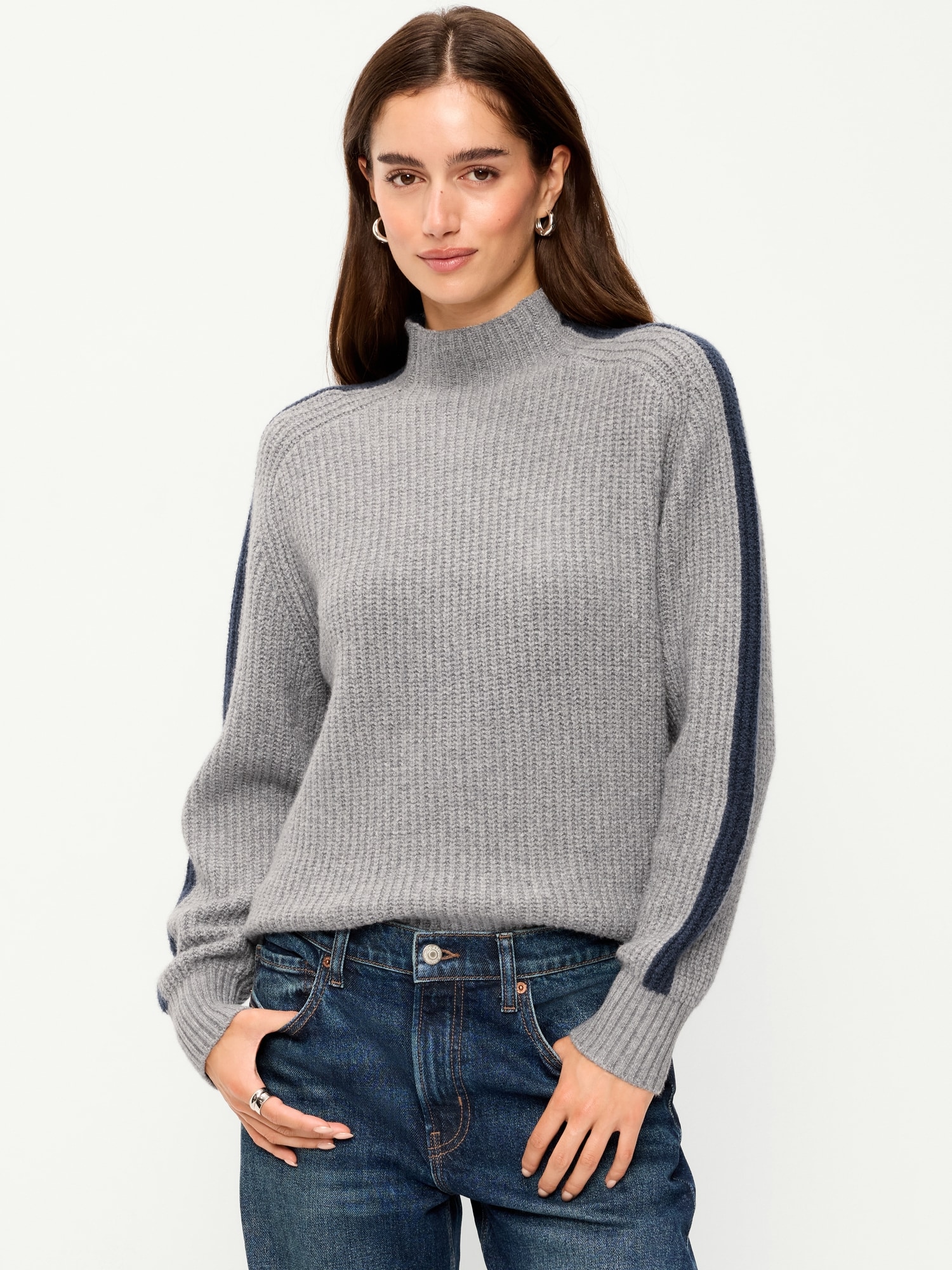 SoSoft Sport Mock-Neck Shaker Sweater