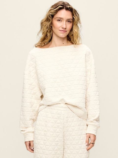 Quilted Bounce Boatneck Sweatshirt