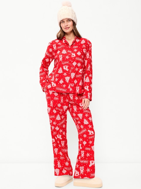 PYJAMA EN FLANELLE À MOTIF POUR FEMME
